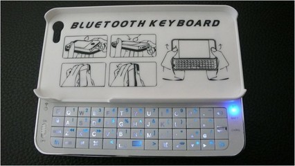 蘋果5代iPhone 5/4S變身滑蓋手機 無線藍牙鍵盤+側滑后蓋保護殼的創新設計